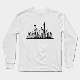 Shanghai Cityscape Long Sleeve T-Shirt